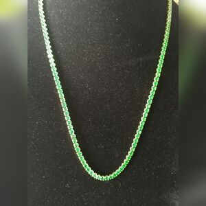 Elegant Green Tennis Necklace